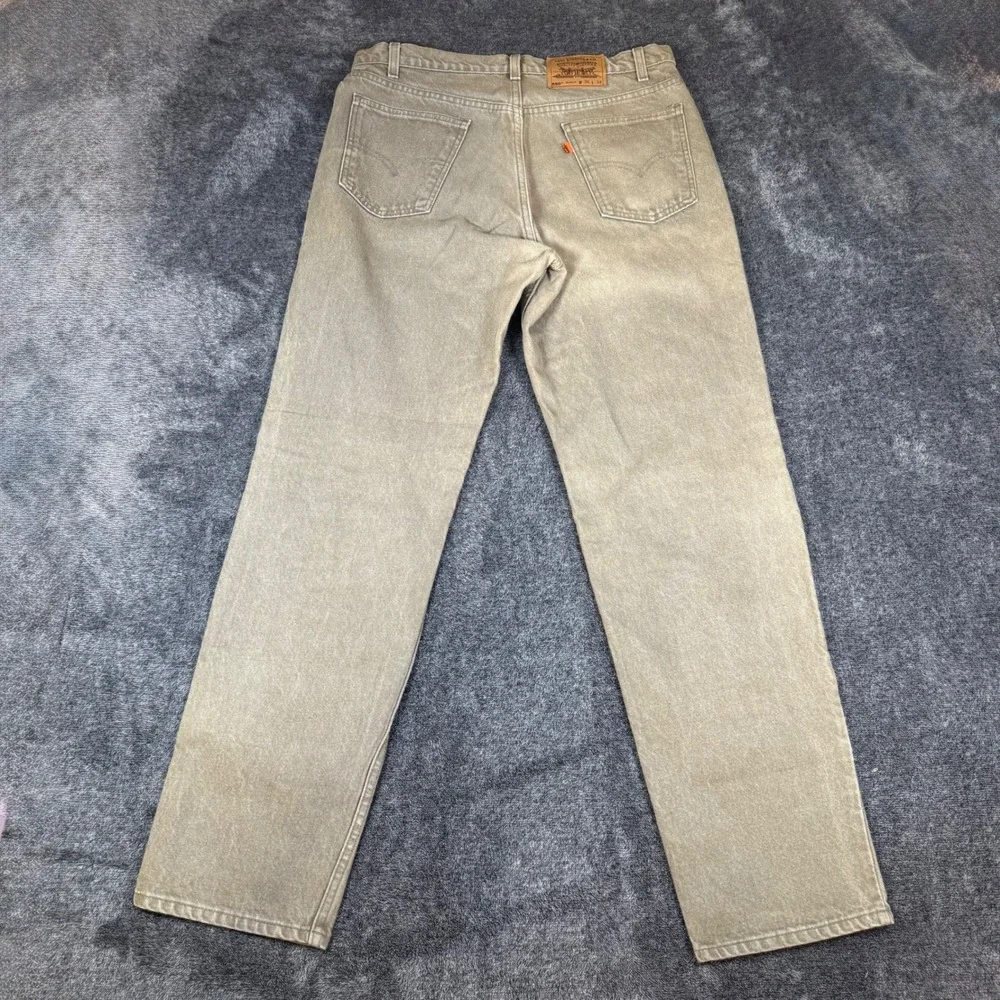 Vintage Levis 550 Orange Tab Relaxed Fit Jeans Green Made in USA 36x34